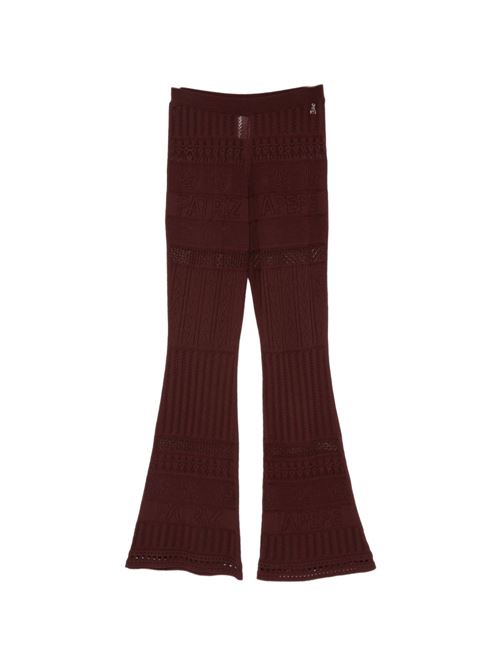 Pantalone donna Patrizia Pepe marrone in rete a zampa PATRIZIA PEPE | 2P1757K332B887
